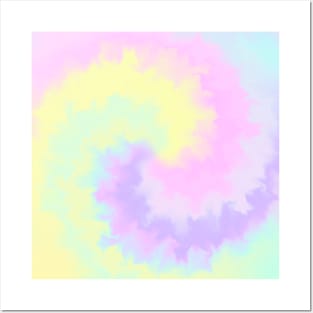 Tie-dye kawaii pastel spiral Posters and Art